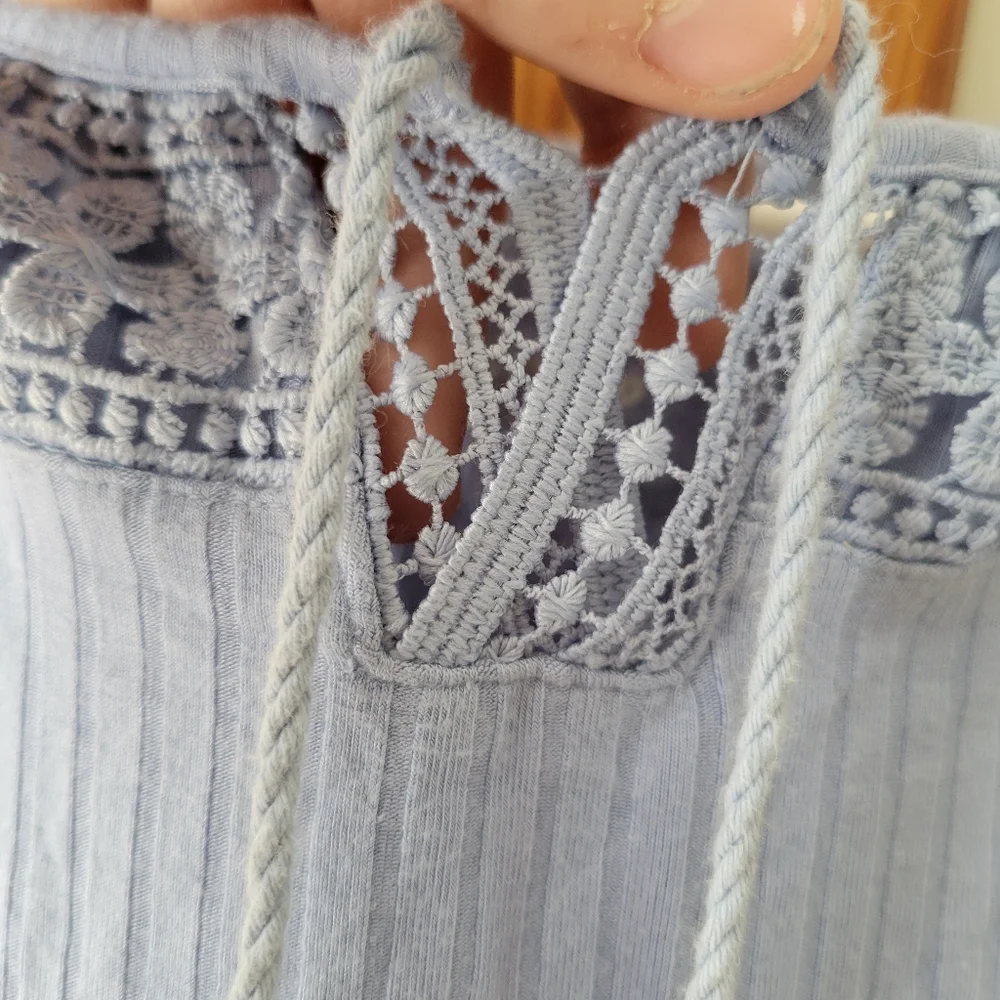 💙🩵💙Justice cornflower blue ribbed tassel tank top 7